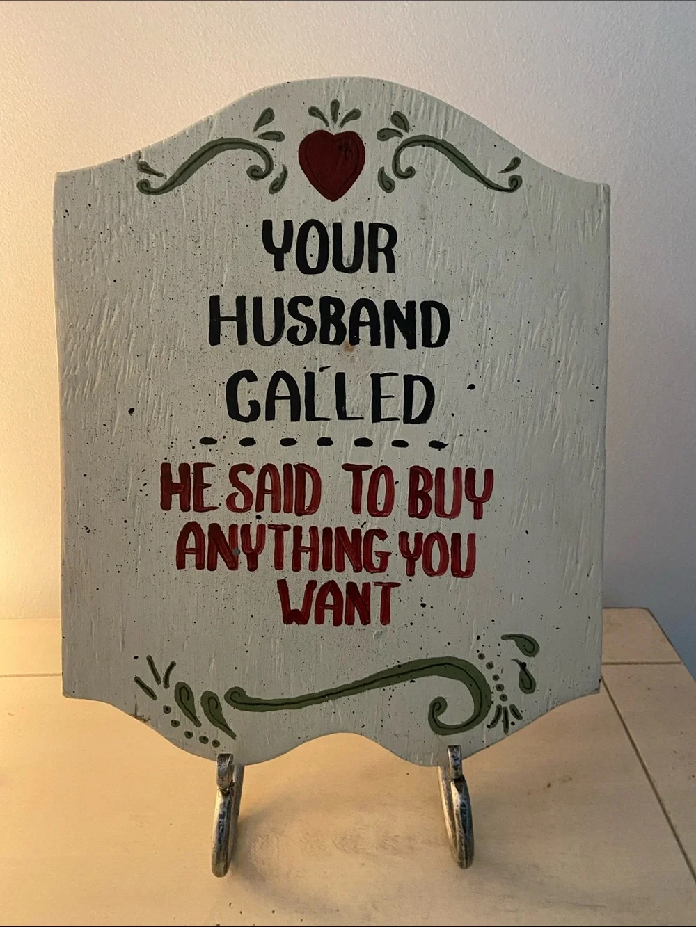Handmade Decorative Distressed Wooden Hand Painted Sign Vintage Rustic